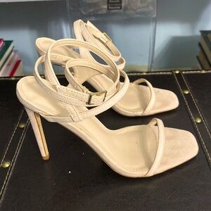 Beige/cream strappy sandals (size 7)